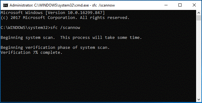 run sfc /scannow
