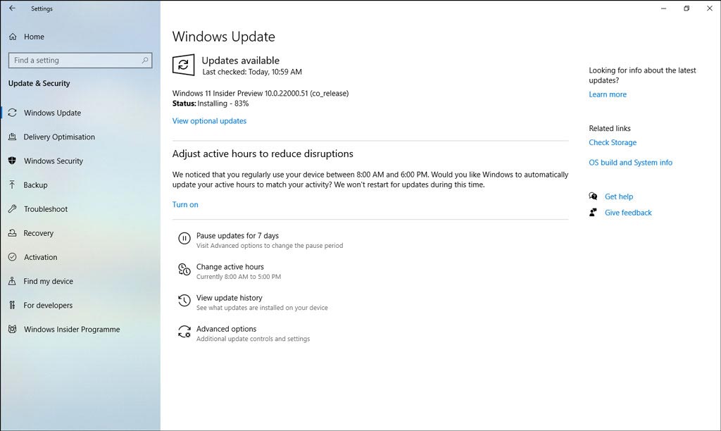 Instalar la actualización de Windows 11 a través de la configuración