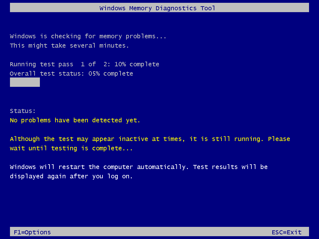 Windows Memory Diagnostics Tool
