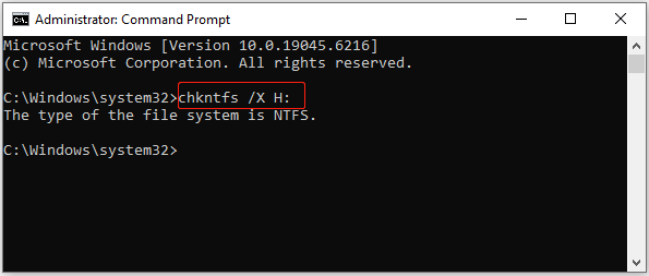 run the chkntfs /x command in Command Prompt