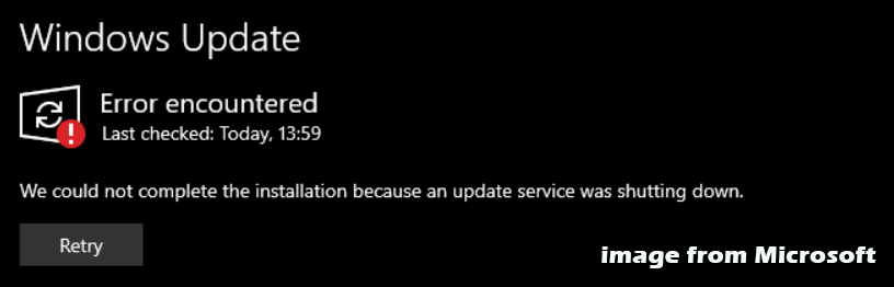 update service shutting down under Windows Update