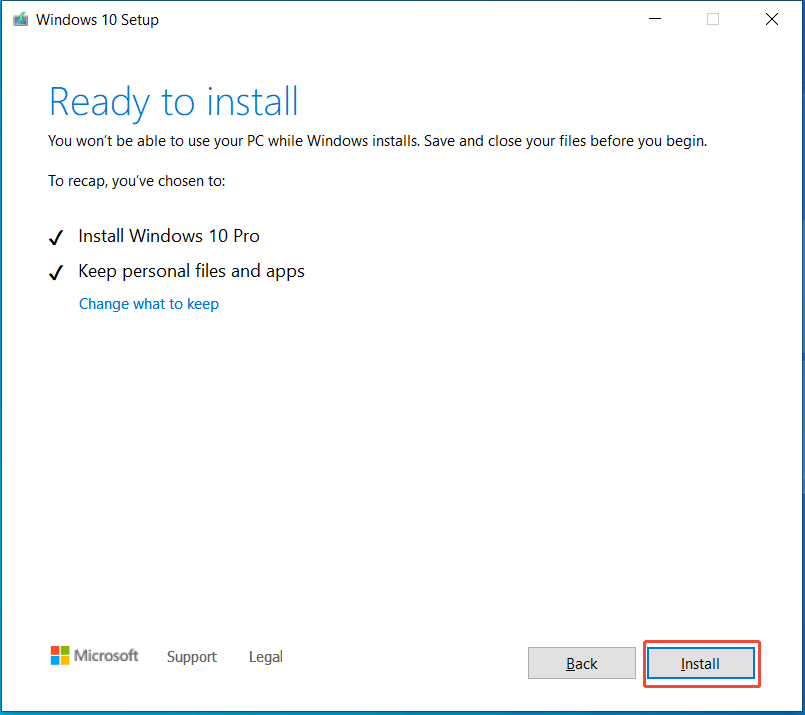 in-place upgrade Windows 10