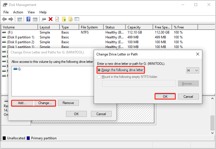 assign or change a drive letter for the SD card