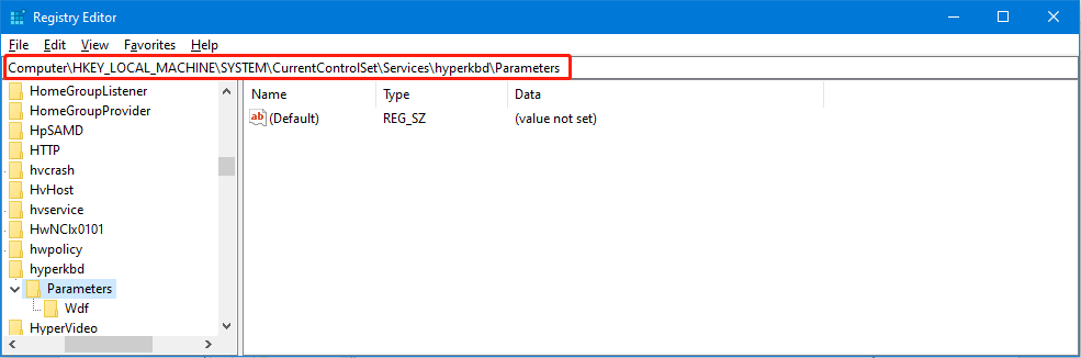 Accéder au chemin des paramètres