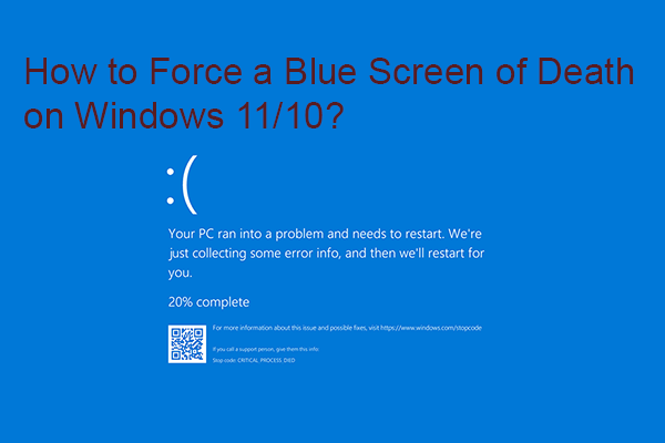 Comment forcer l’apparition d’un écran bleu de la mort sur Windows 11/10?