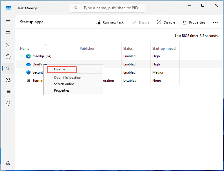 disable startup apps in Windows 11