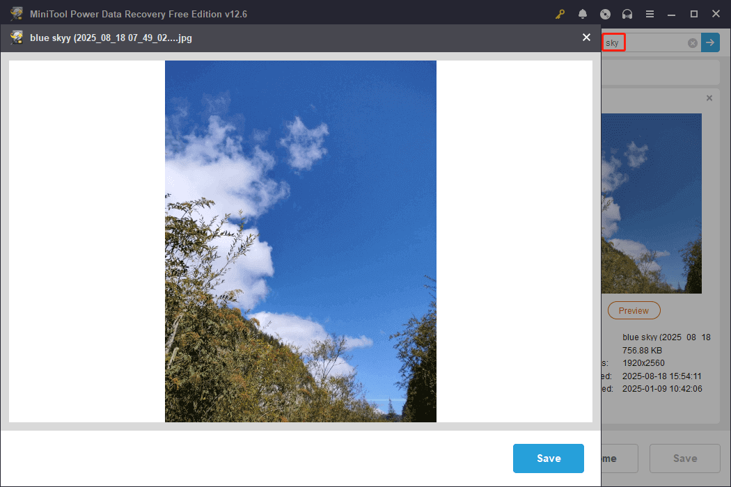 check the file content in MiniTool Power Data Recovery