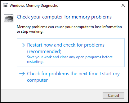 restart now and check for problems