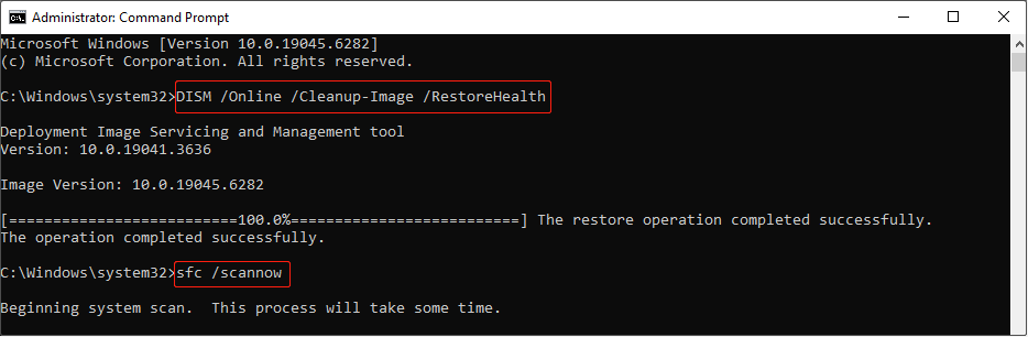 run DISM and SFC to check files system files