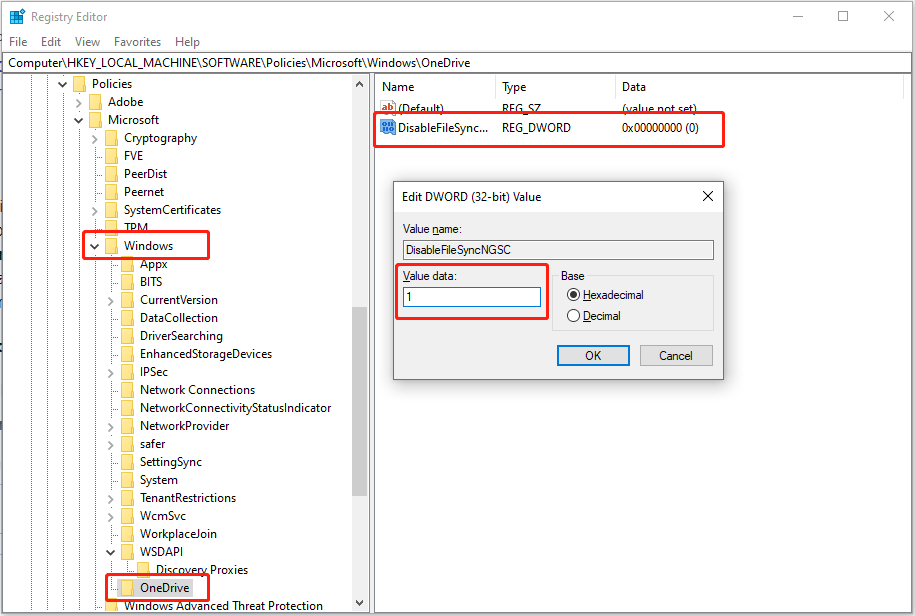 change the Value data to 1