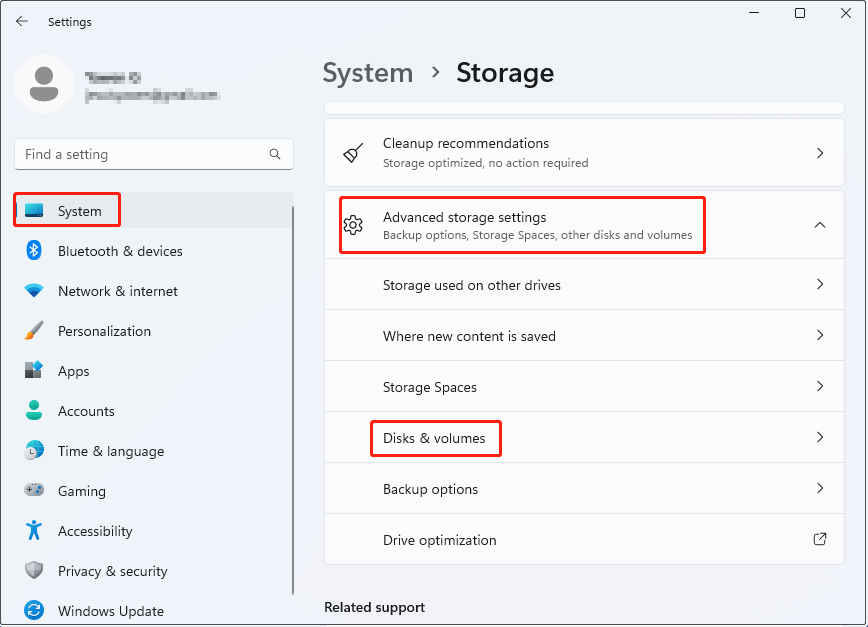 format the hard drive using Storage Settings