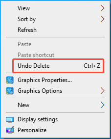 select Undo Delete
