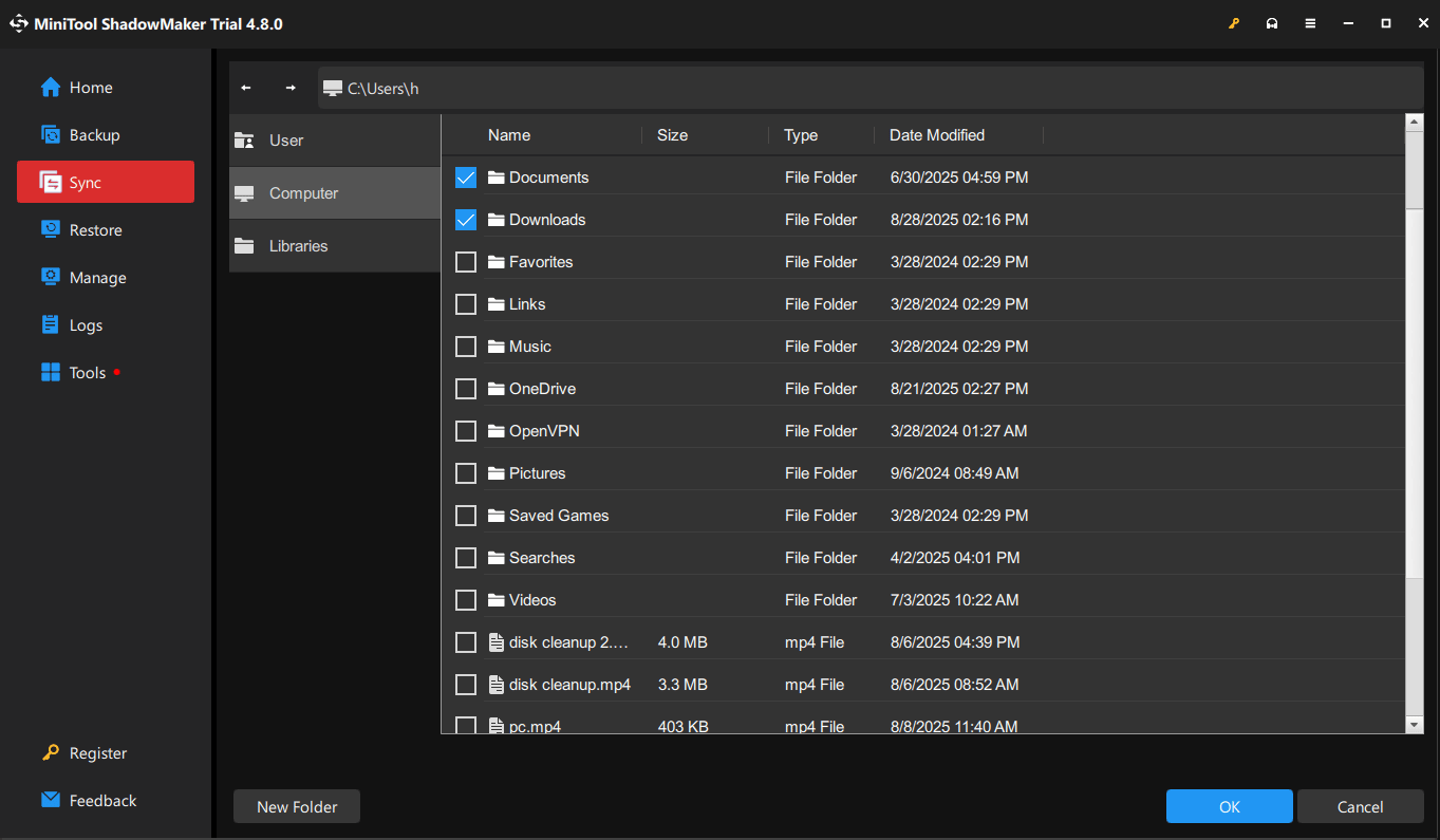 choose the file you want
