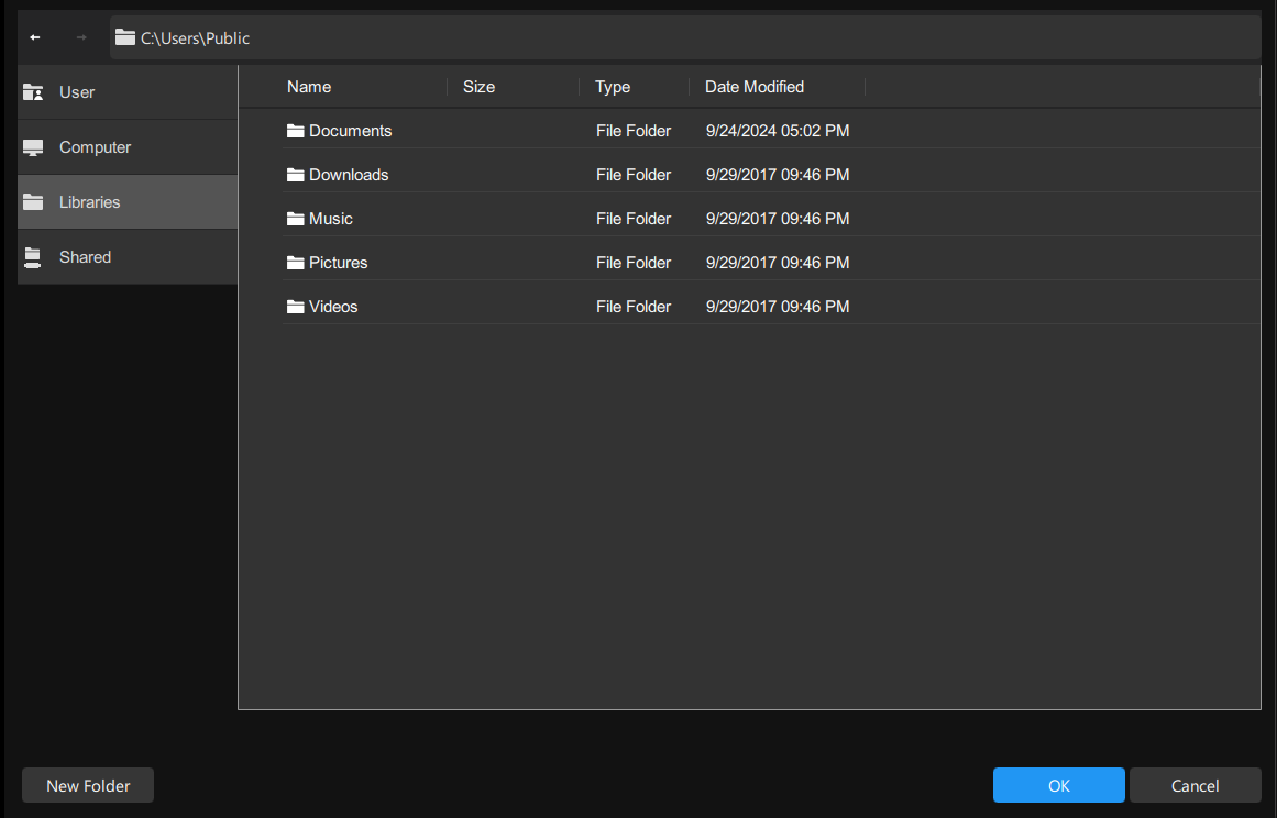the Libraries tab