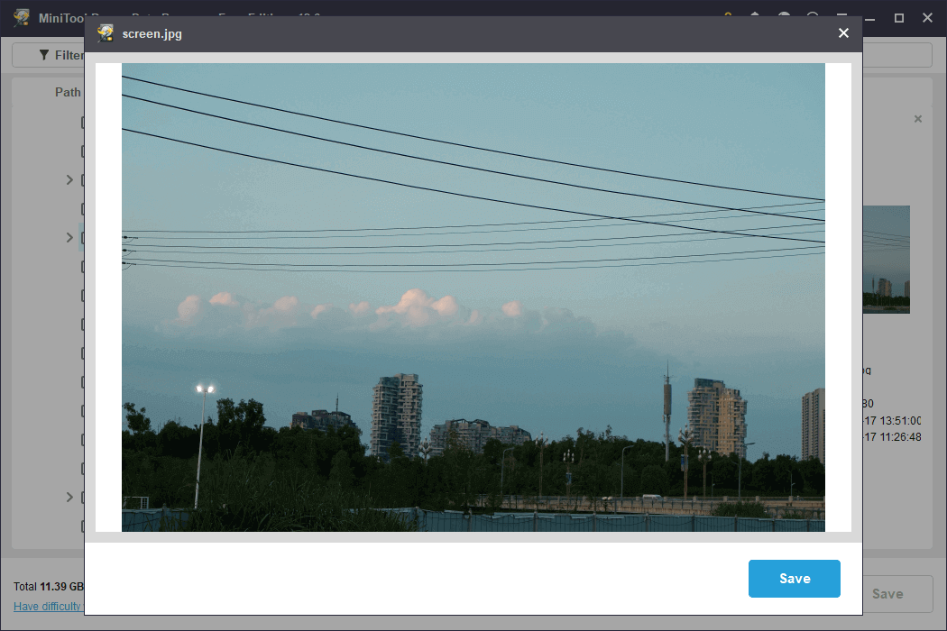 preview JPG pictures in MiniTool Power Data Recovery