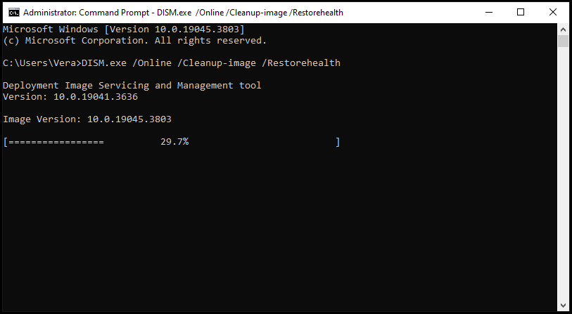 DISM scan in Windows 10 Safe Mode