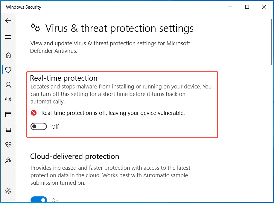 disable Windows Security