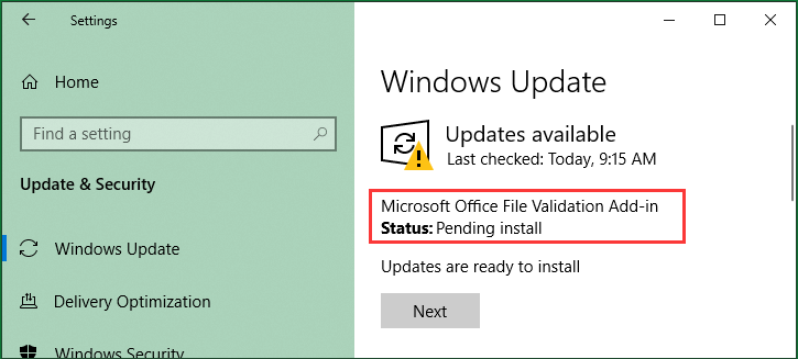Atualização do Microsoft Office dentro do Windows Update