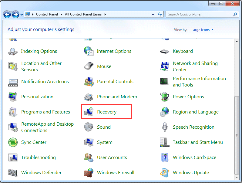 escolha Recuperação