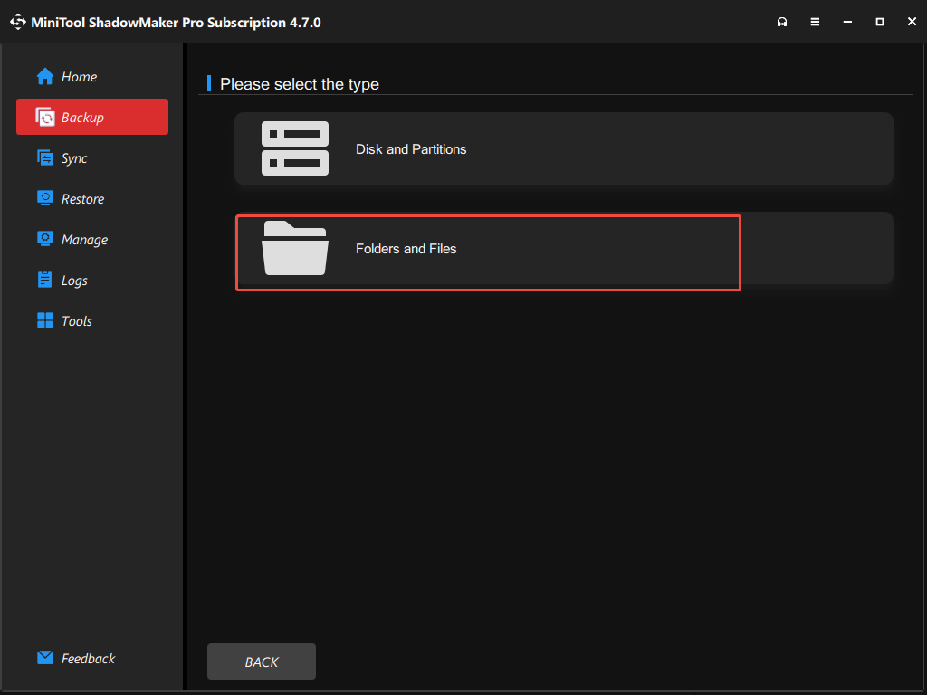 back up files with MiniTool ShadowMaker Bootable