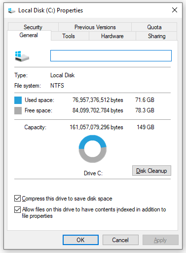 click on Disk Cleanup