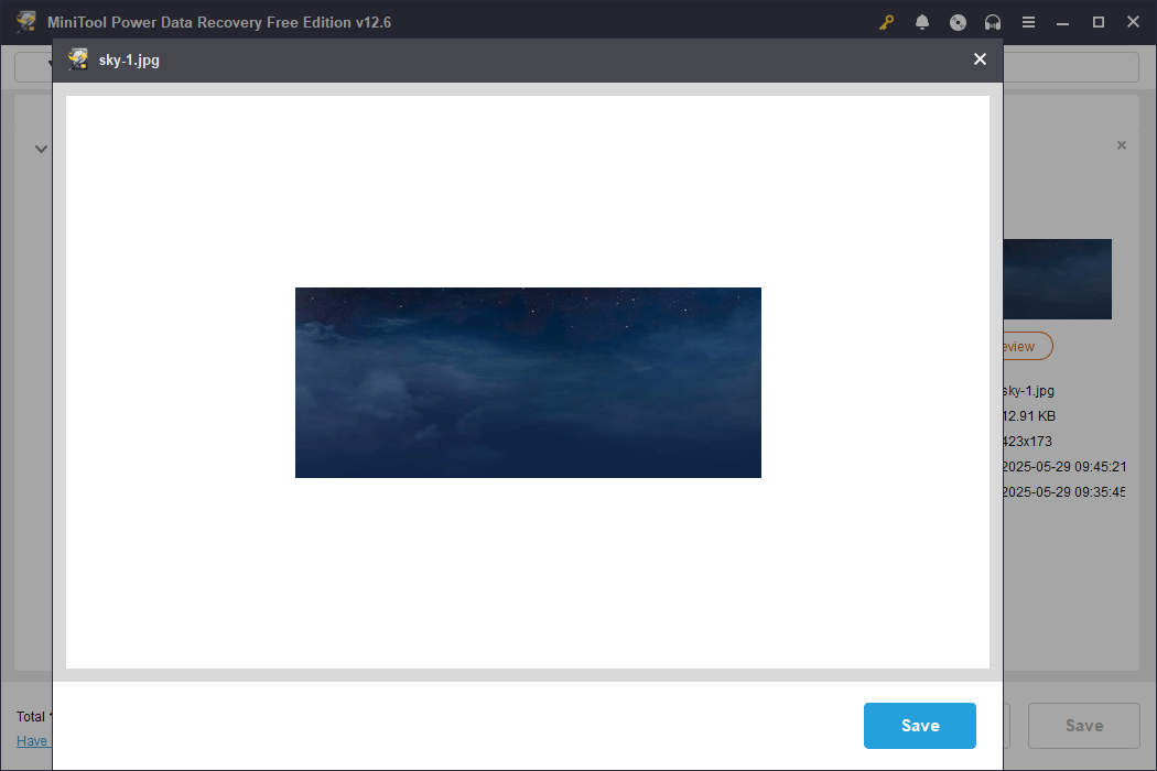 preview the files in MiniTool Power Data Recovery
