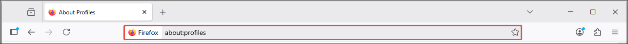 type about:profiles and press Enter