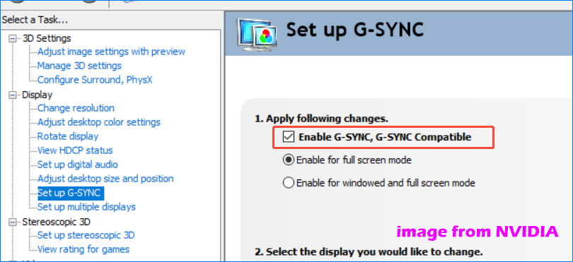 disable G-Sync in NVIDIA Control Panel