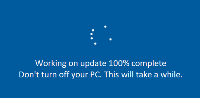 working on updates 100 complete stuck