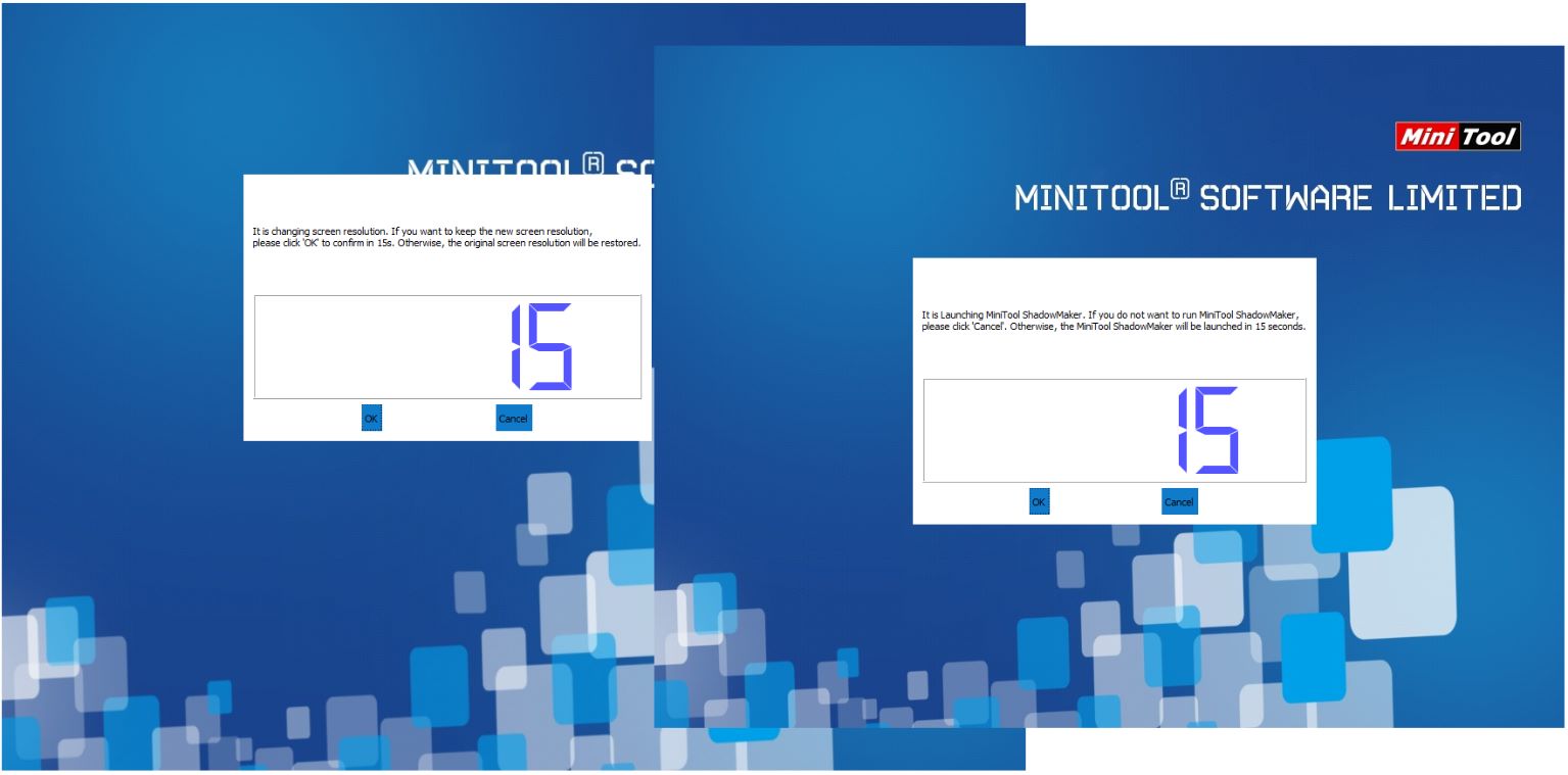 The interface of MiniTool Software Limited in the MiniTool recovery environment.