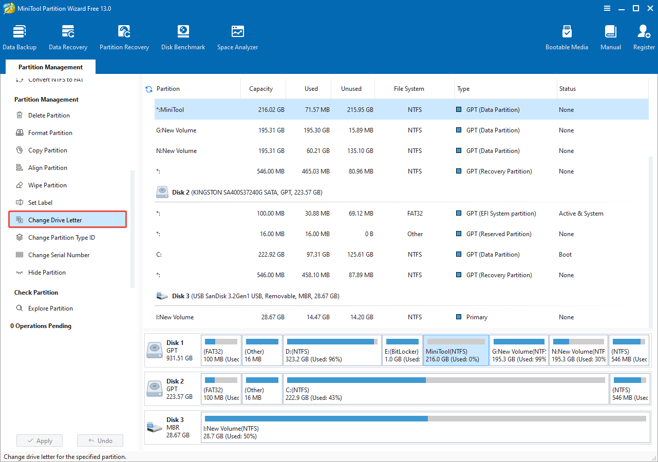 select Change Drive Letter