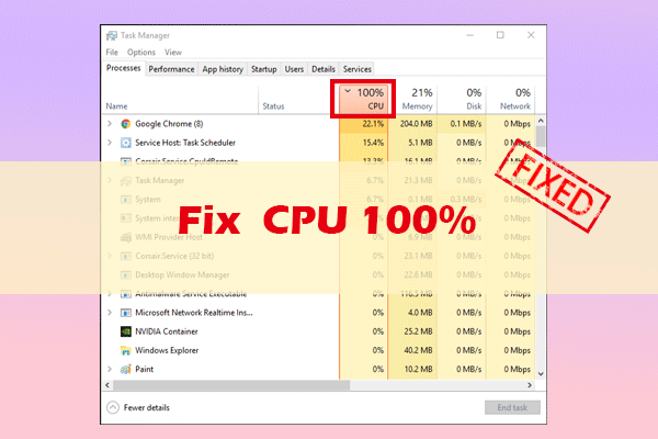 Why Is CPU 100% and How to Fix the Issue on Windows 10/11?