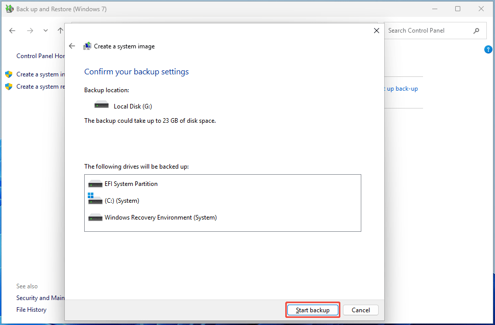 Crear una imagen del sistema