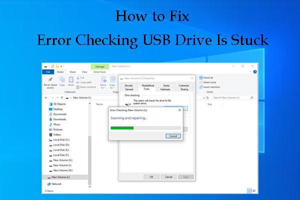 Cómo reparar: La comprobación de errores de la unidad USB se ha bloqueado