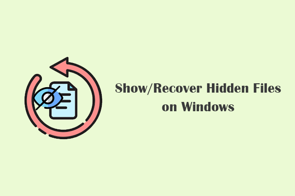 Full Guide on How to Show/Recover Hidden Files on Windows