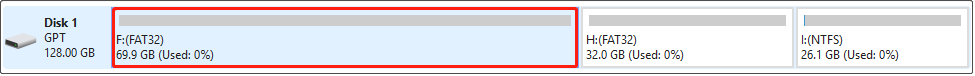 F drive successfully extended after taking free space from another partition.