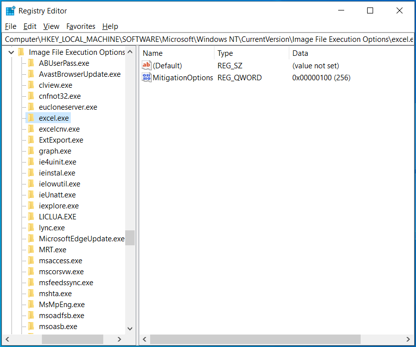The Registry Editor window deleting Usefilter to fix Office not launching.