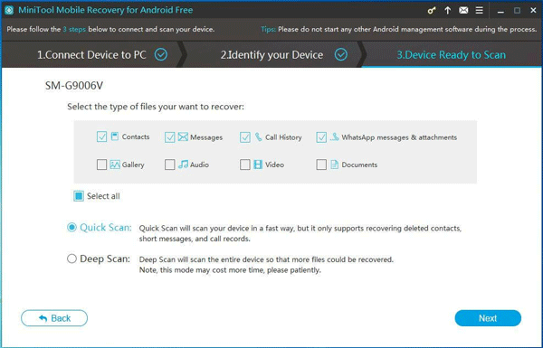 choose a scan method