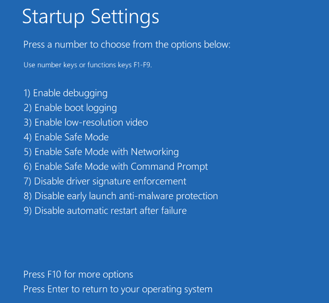 Windows 10 safe mode