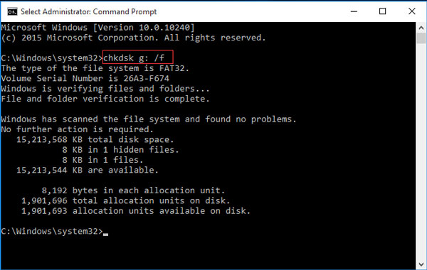 use chkdsk to fix corrupted android sd card