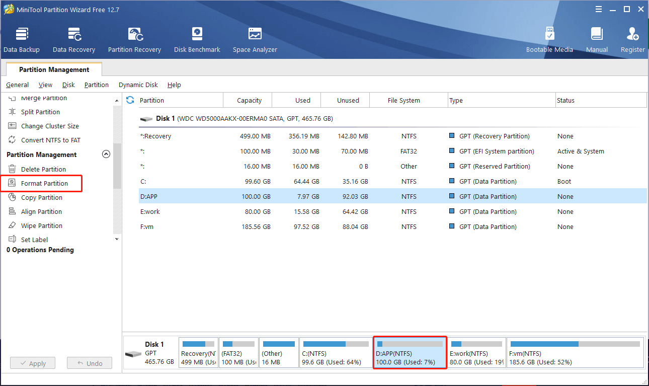 select Format Partition