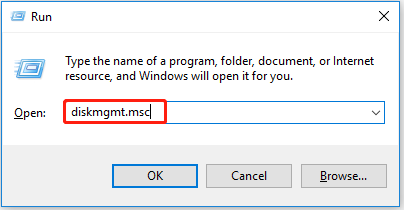 type the command to open Disk Management