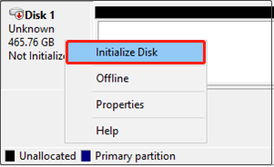 choose Initialize disk