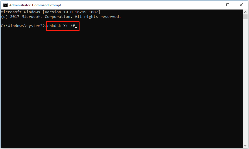 type the correct command to check disk errors