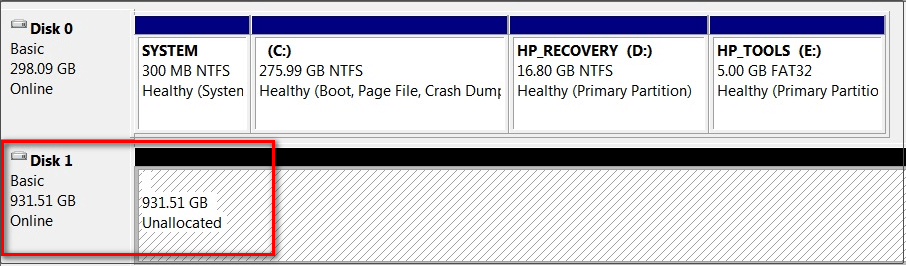 unallocated partition