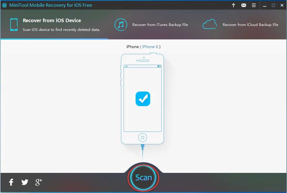 click Scan to scan your iPhone