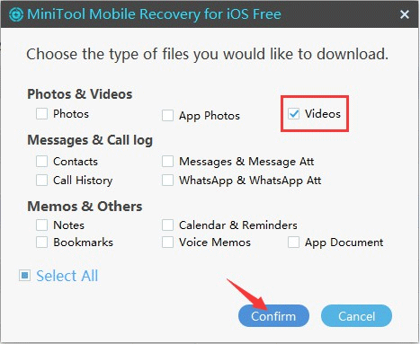 choose the type of files you want to download