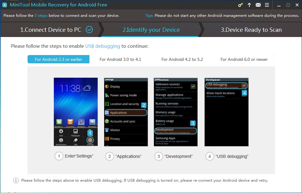 recover lost files from android internal memory enable debug mode