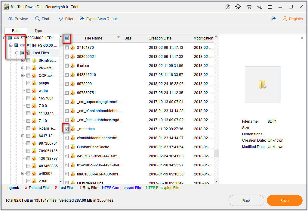 Recover the needed files