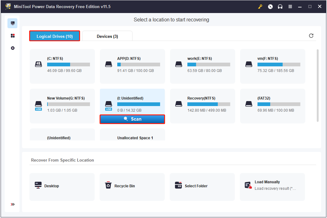 scan the target drive
